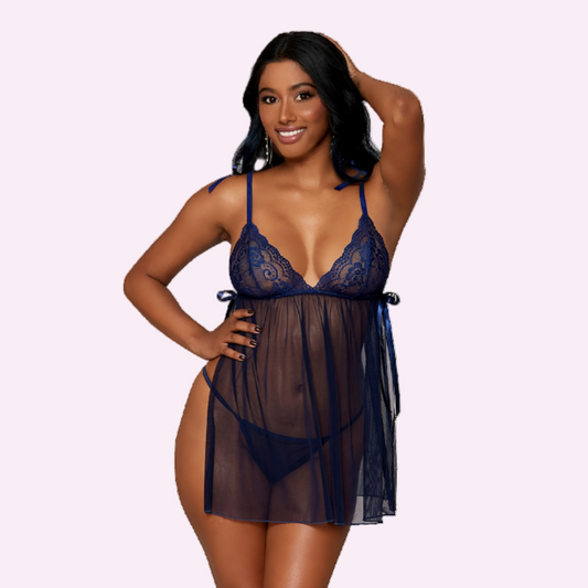 Bow-Tied Babydoll w/ Matching G-String