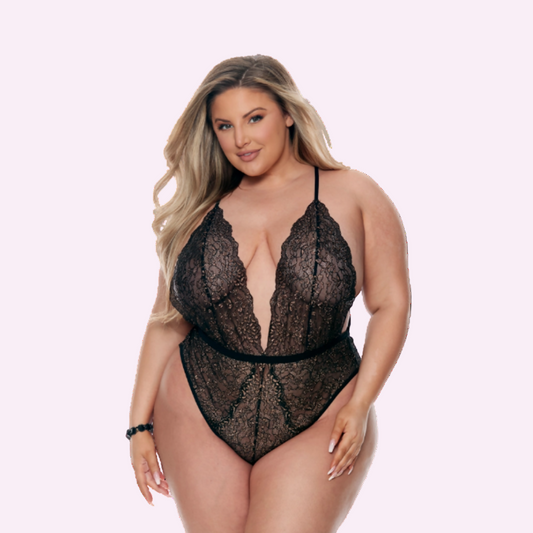 Embellished Plunging Teddy