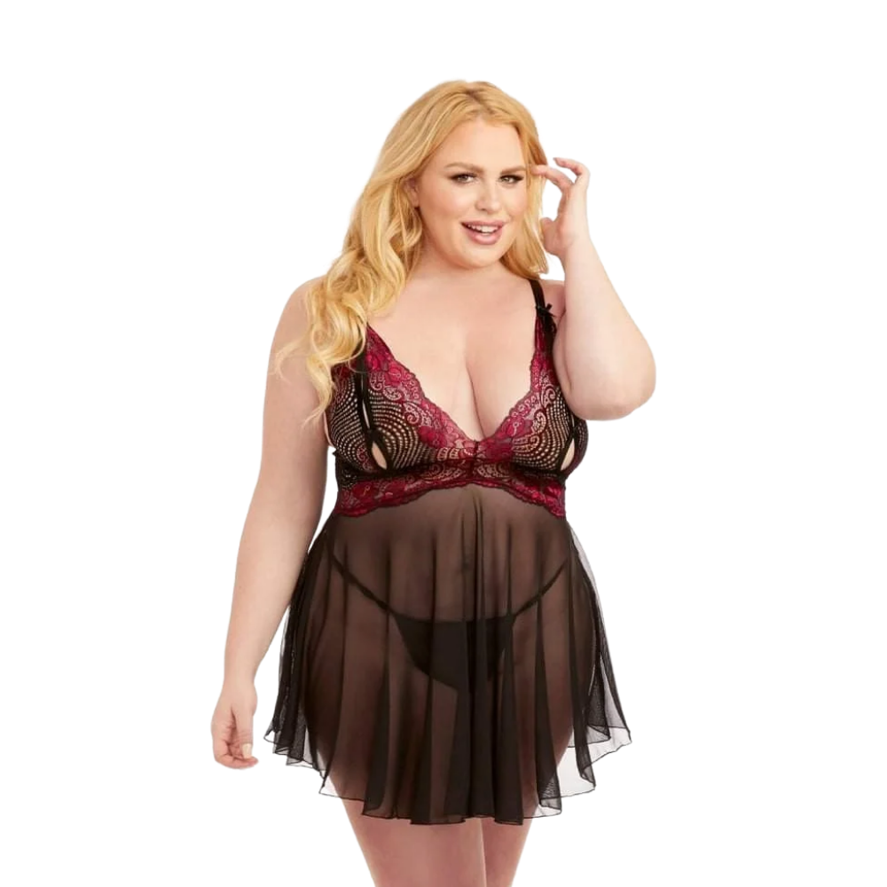 Lace Cup Babydoll w/ G-String WAS $49