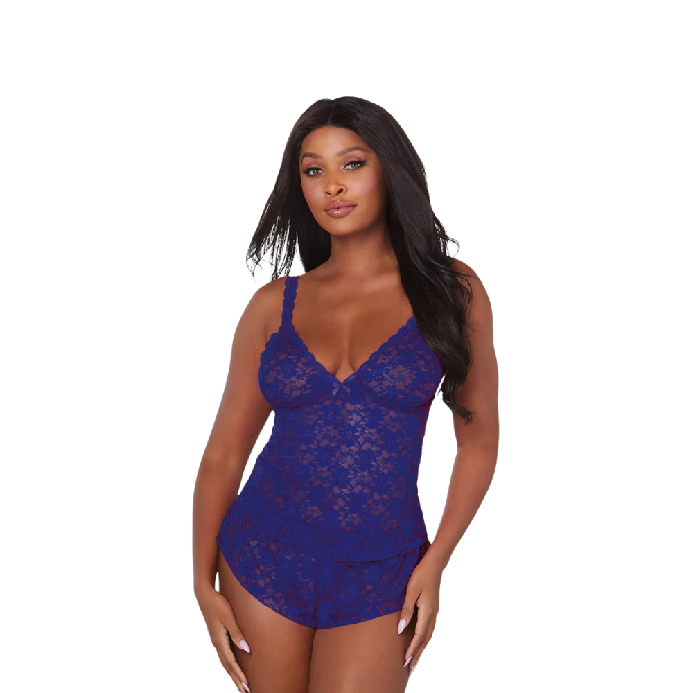 Lacy Cami & Shorts - Sapphire WAS $49