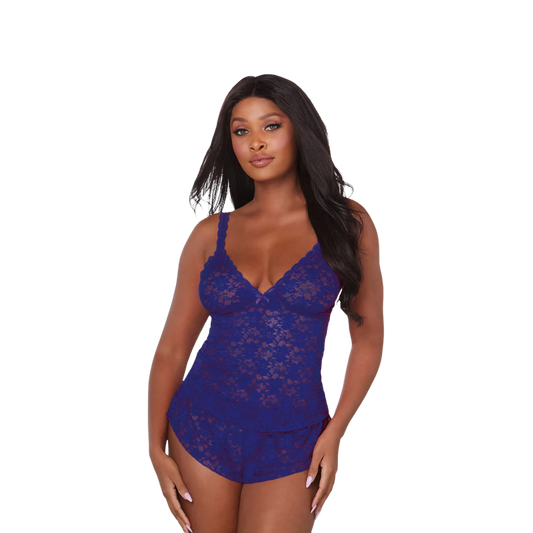 Lacy Cami & Shorts - Sapphire WAS $49